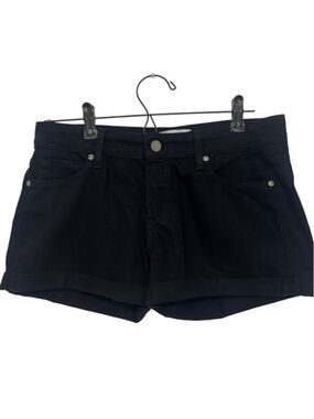 PAIGE Black Jean Shorts Size 26, cuffed, zip up